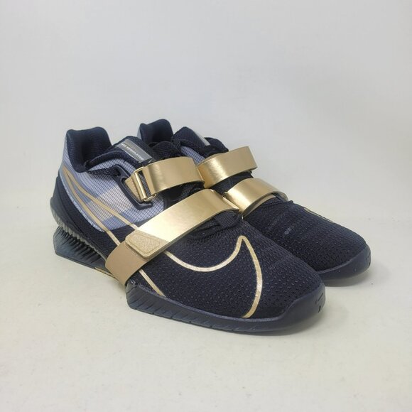 Nike Romaleos 4 Weightlifting Squat Shoes Black Gold Men's Size 10 CD3463-001 - Picture 1 of 10